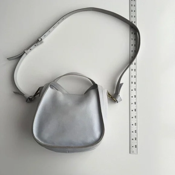 Madewell Sydney Powder Blue Leather Two Strap Crossbody Bag Purse